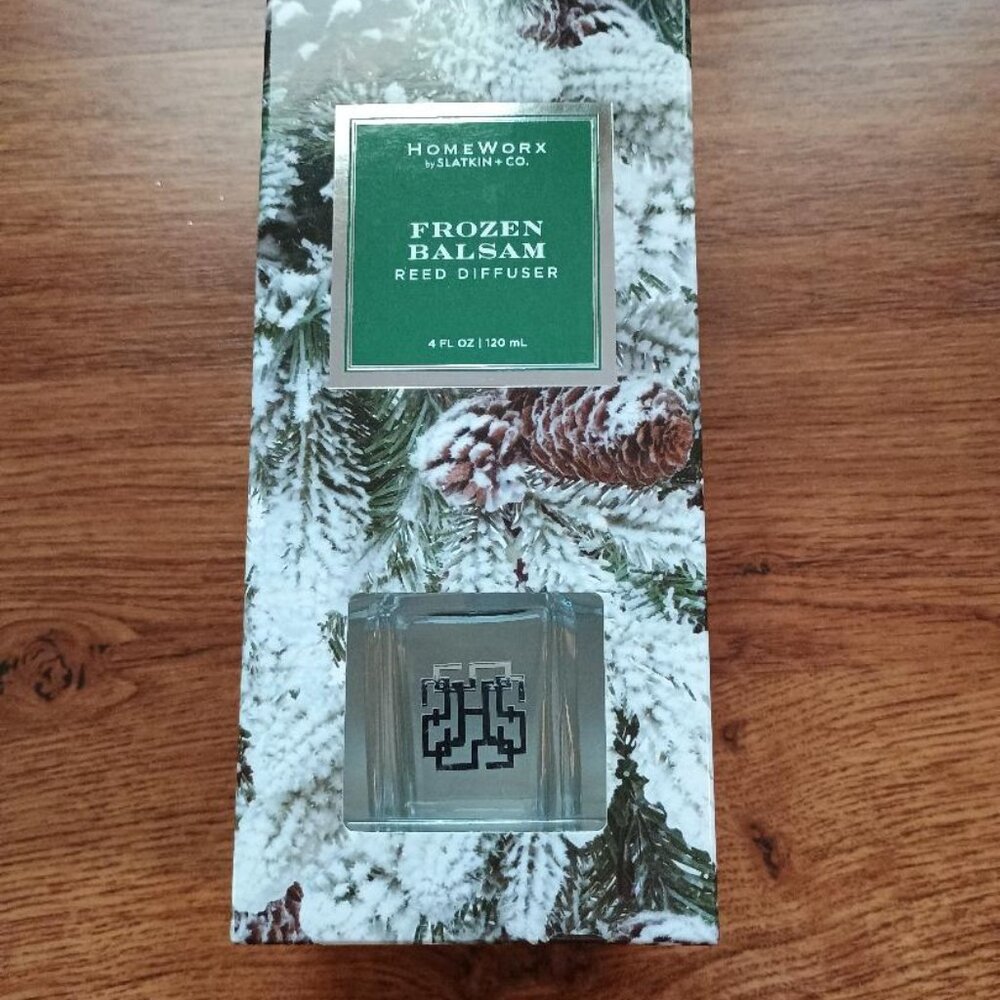 NEW- Home Worx by Slatkin & Co- Reed Diffuser in Frozen Balsam